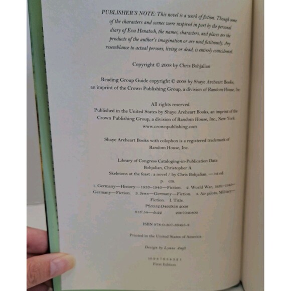 Skeletons at the Feast by Chris Bohjalian (2008, Hardcover) First Edition book - Picture 4 of 5